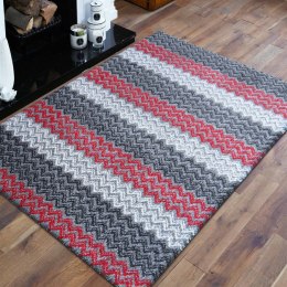 Dywan Sherpa 01 - szaro-czerwona 120 x 170 cm