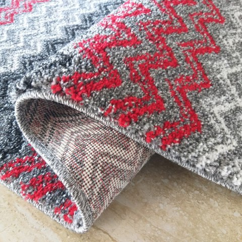 Dywan Sherpa 01 - szaro-czerwona 160 x 220 cm Dywan Sherpa 01 - szaro-czerwona 160 x 220 cm