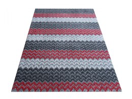 Dywan Sherpa 01 - szaro-czerwona 80 x 150 cm