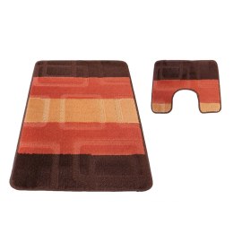 Komplet łazienkowy Montana 04N brązowy Komplet (50 cm x 80 cm i 40 cm x 50 cm) brązowy