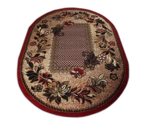 Dywan owalny BCF Alfa 01 czerwony 120 x 170 cm czerwony