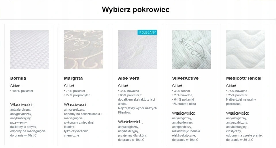 Materac kontynentalny memory z kokosem Galatea Materac kontynentalny memory z kokosem Galatea