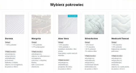 Materac kontynentalny z lateksem Hermes Materac kontynentalny z lateksem Hermes
