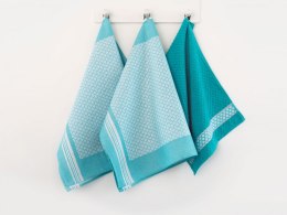 Komplet ścierek bawełna 2x50x70 + ręcznik 30x50 Maroko błękit 8463/3