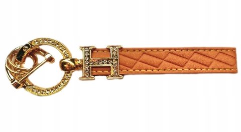 BRELOK BRELOCZEK DIAMENTY CYRKONIE SKÓRA PREMIUM BRĄZOWY BRELOK BRELOCZEK DIAMENTY CYRKONIE SKÓRA PREMIUM BRĄZOWY