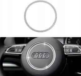 DIAMENTOWA NAKLEJKA NA KIEROWNICĘ LOGO AUDI RAMKA2