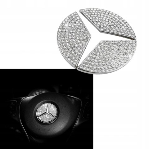 DIAMENTOWA NAKLEJKA NA KIEROWNICĘ LOGO MERCEDES 50