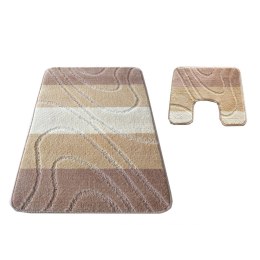 Komplet łazienkowy Montana z wycięciem 05 Beżowy Komplet (50 cm x 80 cm i 40 cm x 50 cm) beżowy