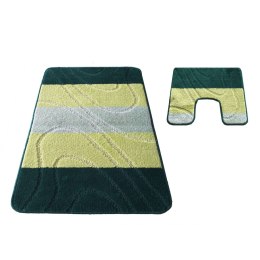 Komplet łazienkowy Montana z wycięciem 05 Zielony Komplet (50 cm x 80 cm i 40 cm x 50 cm) zielony