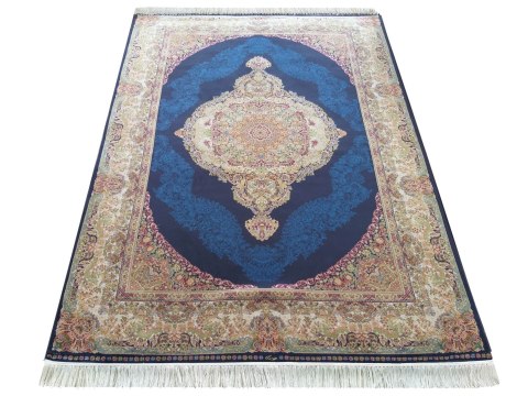 Dywan Ekskluzywny Qum Silk 01 Navy 300 x 400 cm granatowy