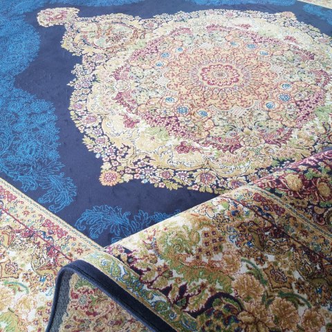 Dywan Ekskluzywny Qum Silk 01 Navy 160 x 230 cm granatowy Dywan Ekskluzywny Qum Silk 01 Navy 160 x 230 cm granatowy