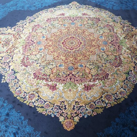 Dywan Ekskluzywny Qum Silk 01 Navy 200 x 300 cm granatowy Dywan Ekskluzywny Qum Silk 01 Navy 200 x 300 cm granatowy