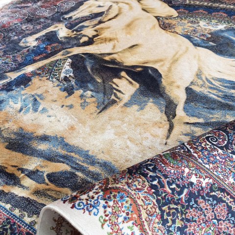 Dywan Ekskluzywny Qum Silk 04 Navy 160 x 230 cm granatowy Dywan Ekskluzywny Qum Silk 04 Navy 160 x 230 cm granatowy