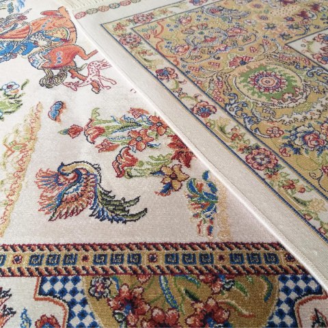 Dywan Ekskluzywny Qum Silk 10 Cream 160 x 230 cm kremowy Dywan Ekskluzywny Qum Silk 10 Cream 160 x 230 cm kremowy
