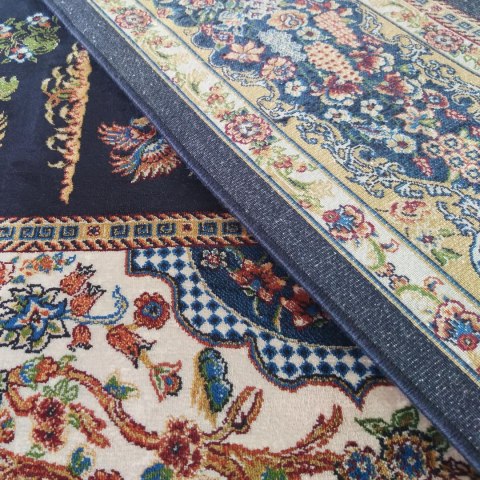 Dywan Ekskluzywny Qum Silk 10 Navy 160 x 230 cm granatowy Dywan Ekskluzywny Qum Silk 10 Navy 160 x 230 cm granatowy
