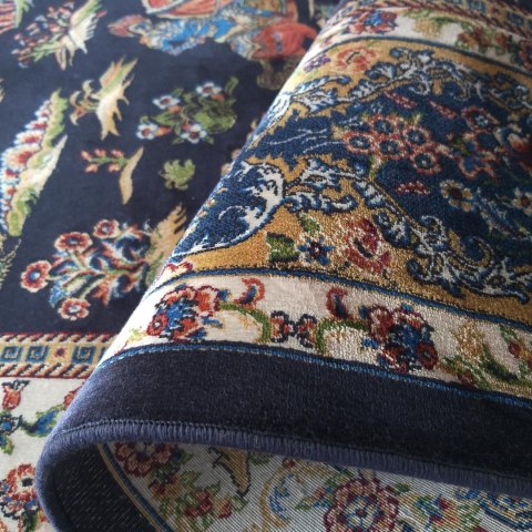 Dywan Ekskluzywny Qum Silk 10 Navy 160 x 230 cm granatowy Dywan Ekskluzywny Qum Silk 10 Navy 160 x 230 cm granatowy