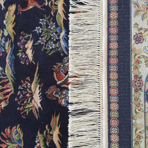 Dywan Ekskluzywny Qum Silk 10 Navy 200 x 300 cm granatowy Dywan Ekskluzywny Qum Silk 10 Navy 200 x 300 cm granatowy