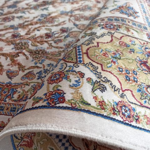 Dywan Ekskluzywny Qum Silk 11 Cream 160 x 230 cm kremowy Dywan Ekskluzywny Qum Silk 11 Cream 160 x 230 cm kremowy