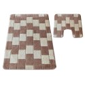 Komplet łazienkowy Montana z wycięciem Bornova XL Beige Komplet (50 cm x 80 cm i 40 cm x 50 cm)