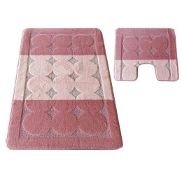 Komplet łazienkowy Montana z wycięciem Edremit XL Rose Komplet (50 cm x 80 cm i 40 cm x 50 cm)