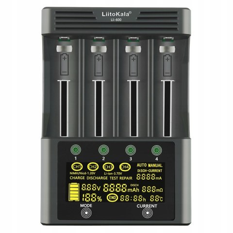 Uniwersalna ładowarka LiitoKala Lii-600 - zestaw Uniwersalna ładowarka LiitoKala Lii-600 - zestaw