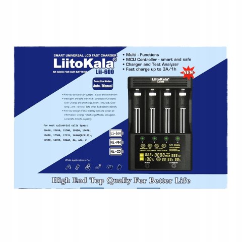 Uniwersalna ładowarka LiitoKala Lii-600 - zestaw Uniwersalna ładowarka LiitoKala Lii-600 - zestaw