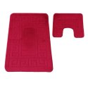 Komplet łazienkowy Montana z wycięciem Ethnic Burgundy Komplet (50 cm x 80 cm i 40 cm x 50 cm)