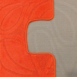 Komplet łazienkowy Montana z wycięciem Flora Orange Komplet (50 cm x 80 cm i 40 cm x 50 cm)