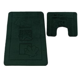 Komplet łazienkowy Montana z wycięciem Maritime Hunter Green Komplet (50 cm x 80 cm i 40 cm x 50 cm)