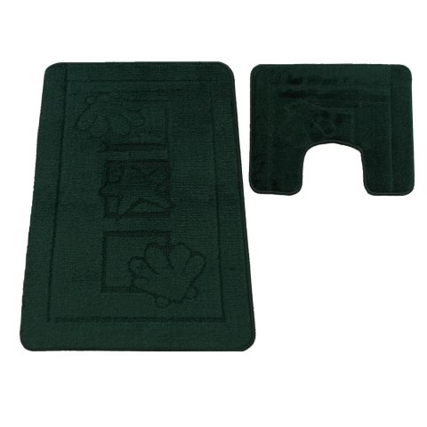 Komplet łazienkowy Montana z wycięciem Maritime Hunter Green Komplet (50 cm x 80 cm i 40 cm x 50 cm)