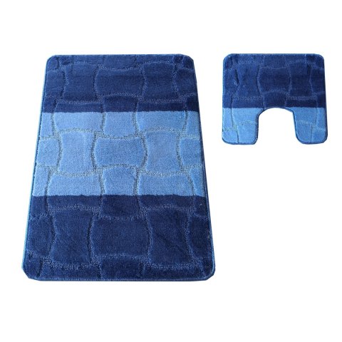 Komplet łazienkowy Montana z wycięciem Sariyer XL Blue Komplet (60 cm x 100 cm i 50 cm x 60 cm)