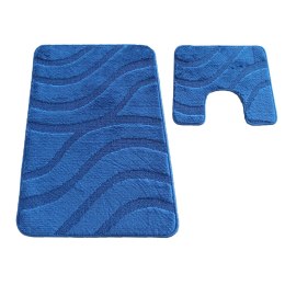 Komplet łazienkowy Montana z wycięciem Symphony Dark Blue Komplet (50 cm x 80 cm i 40 cm x 50 cm)