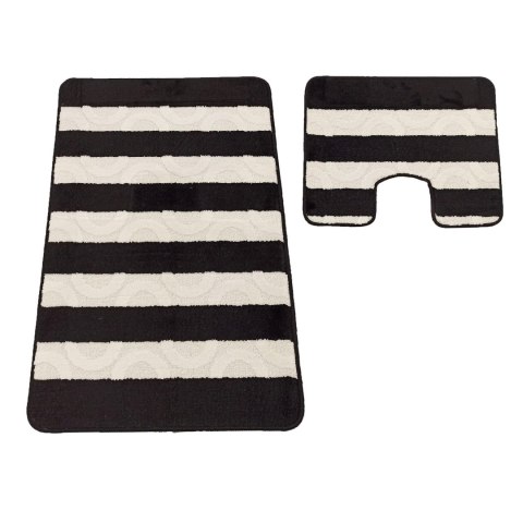 Komplet łazienkowy Montana z wycięciem Said XL Black Komplet (60 cm x 100 cm i 50 cm x 60 cm)