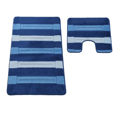 Komplet łazienkowy Montana z wycięciem Said XL Dark Blue Komplet (60 cm x 100 cm i 50 cm x 60 cm)