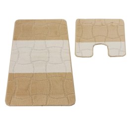 Komplet łazienkowy Montana z wycięciem Sariyer XL Light Beige Komplet (60 cm x 100 cm i 50 cm x 60 cm)