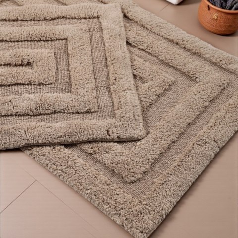 Komplet łazienkowy BOSTON 13 BEIGE 60x100 cm i 50x60 cm beżowy