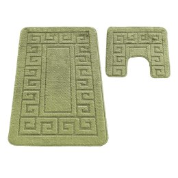 Komplet łazienkowy Montana z wycięciem Ethnic Green Komplet (50 cm x 80 cm i 40 cm x 50 cm)