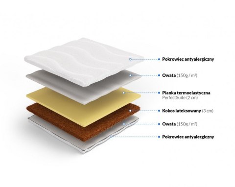 Frankhauer Materac nawierzchniowy z kokosu i memory Arles - 100 x 200 - SilverActive