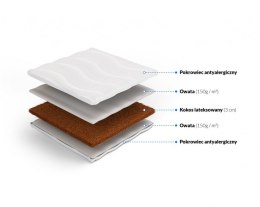 Frankhauer Materac nawierzchniowy z kokosu Iaso - 160 x 190 - Medicott/Tencel