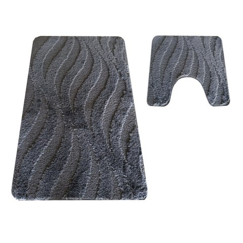 Komplet łazienkowy Montana z wycięciem CLT-007 Antracyt Komplet (50 cm x 80 cm i 40 cm x 50 cm) atracytowy