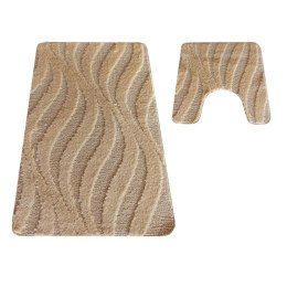 Komplet łazienkowy Montana z wycięciem CLT-007 Beige Komplet (50 cm x 80 cm i 40 cm x 50 cm) beżowy