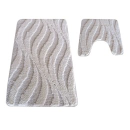 Komplet łazienkowy Montana z wycięciem CLT-007 Cream Komplet (50 cm x 80 cm i 40 cm x 50 cm)