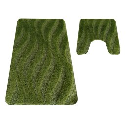 Komplet łazienkowy Montana z wycięciem CLT-007 Green Komplet (50 cm x 80 cm i 40 cm x 50 cm) zielony