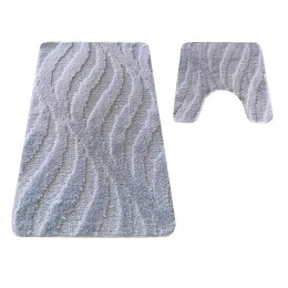 Komplet łazienkowy Montana z wycięciem CLT-007 Grey Komplet (50 cm x 80 cm i 40 cm x 50 cm) szary