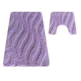 Komplet łazienkowy Montana z wycięciem CLT-007 Lilac Komplet (50 cm x 80 cm i 40 cm x 50 cm) różowy