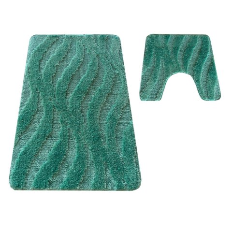 Komplet łazienkowy Montana z wycięciem CLT-007 Mgreen Komplet (50 cm x 80 cm i 40 cm x 50 cm) zielony