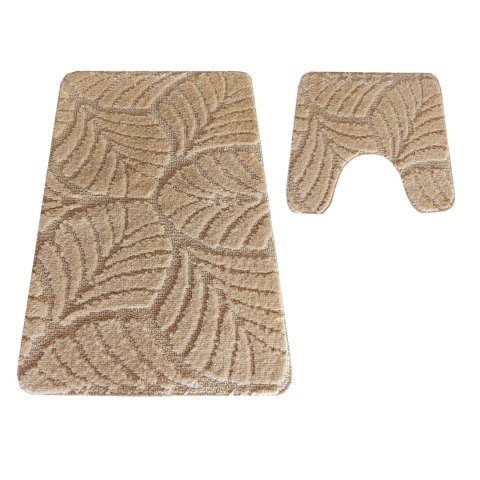 Komplet łazienkowy Montana z wycięciem CLT-022 Beige Komplet (50 cm x 80 cm i 40 cm x 50 cm) beżowy