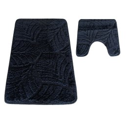 Komplet łazienkowy Montana z wycięciem CLT-022 Black Komplet (50 cm x 80 cm i 40 cm x 50 cm) czarny
