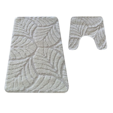 Komplet łazienkowy Montana z wycięciem CLT-022 Cream Komplet (50 cm x 80 cm i 40 cm x 50 cm)