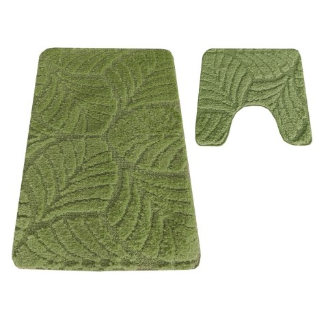 Komplet łazienkowy Montana z wycięciem CLT-022 Green Komplet (50 cm x 80 cm i 40 cm x 50 cm) zielony